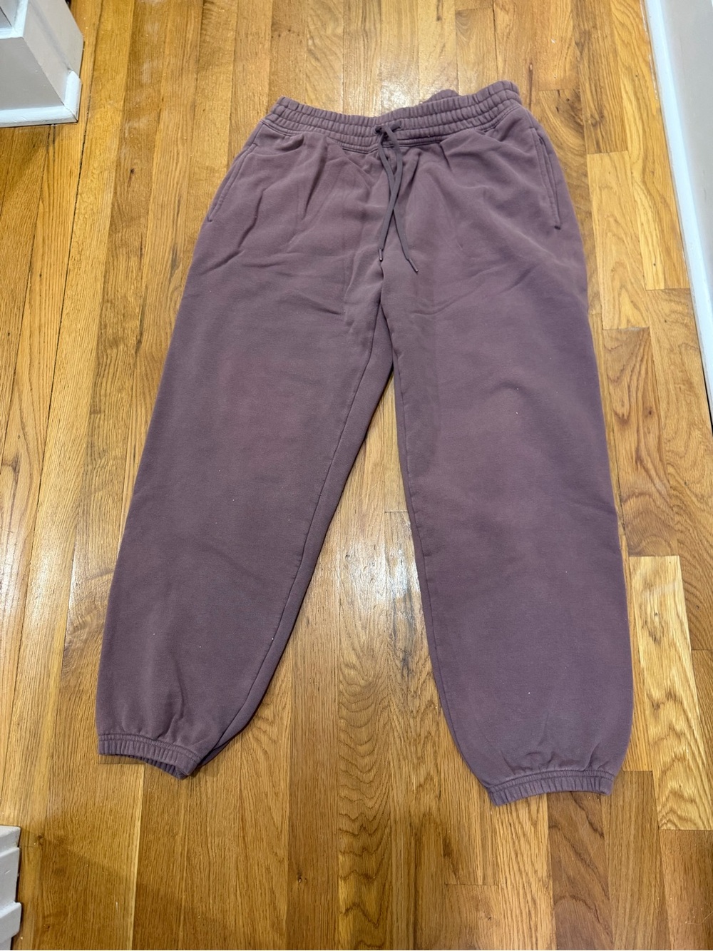 Cozy Mauve Drawstring Jogger Sweatpants